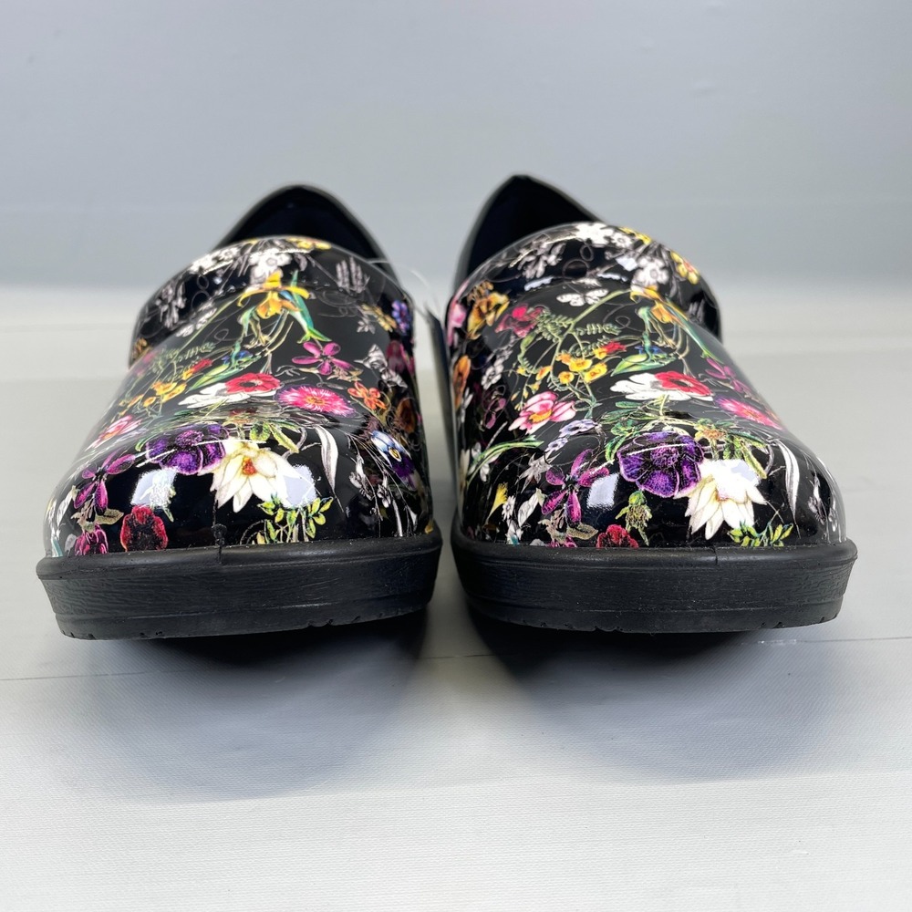 Spring Step Valor Floral Clogs Womens Size M Black Slip On Garden Comfort Shoes - Picture 3 of 10